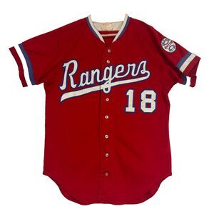 Authentic Rare Vintage Wilson MLB Texas Rangers #18 Baseball Jersey 1995 Sz 44